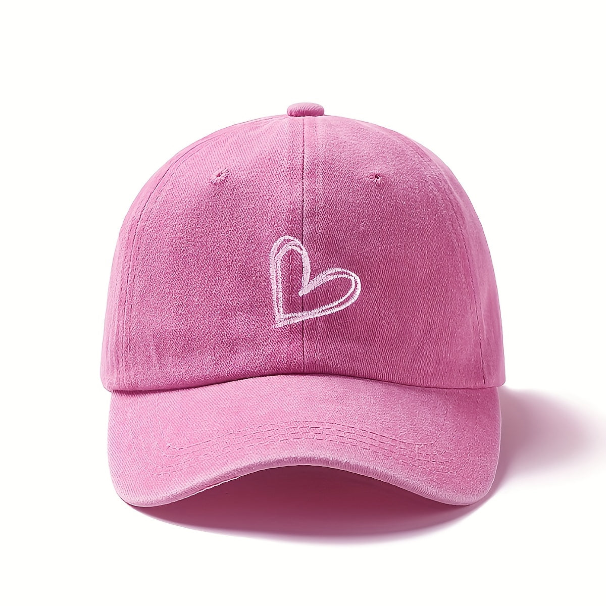 Heart Embroidered Baseball Cap, Adjustable Size, Multi-Color Options, Suitable for Outdoor Play, Outdoor Travel, Portable Cute Fashion Style