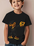 Fashionable Creative Trendy Bear Graphic Print T-Shirt for Boys, Featuring a Unique Design, Perfect for Summer Streetwear for Both Boys And Girls