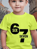 Fashionable O-Neck Short-Sleeve T-Shirt for Boys Featuring The Numbers 'Six Seven' 67, Perfect for Everyday Wear at Home Or During Holidays in Spring And Summer, Affordable for Toddlers