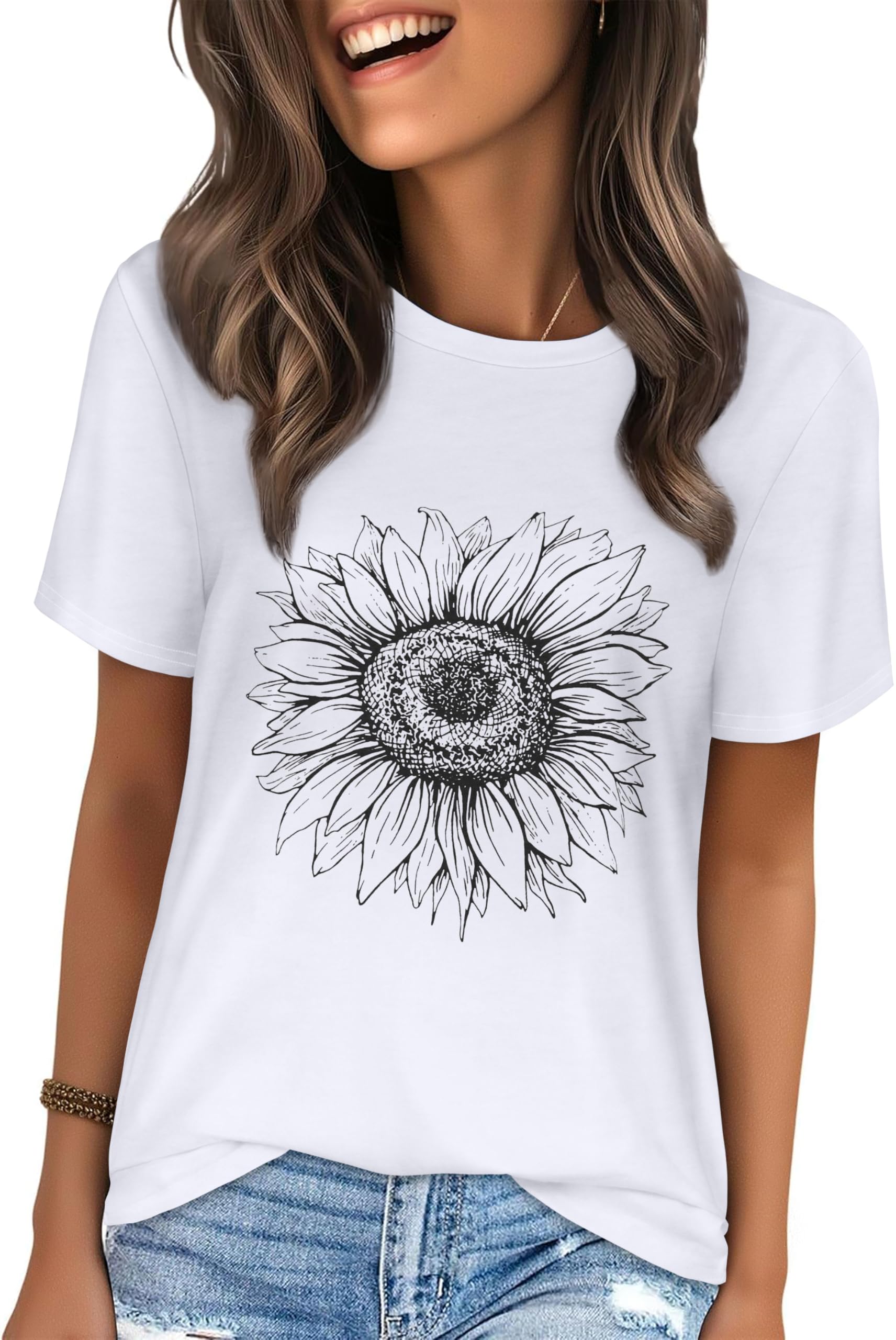 T Shirts for Women Summer Short Sleeve Crewneck Casual Cute Graphic Basic Tees Tops 2026