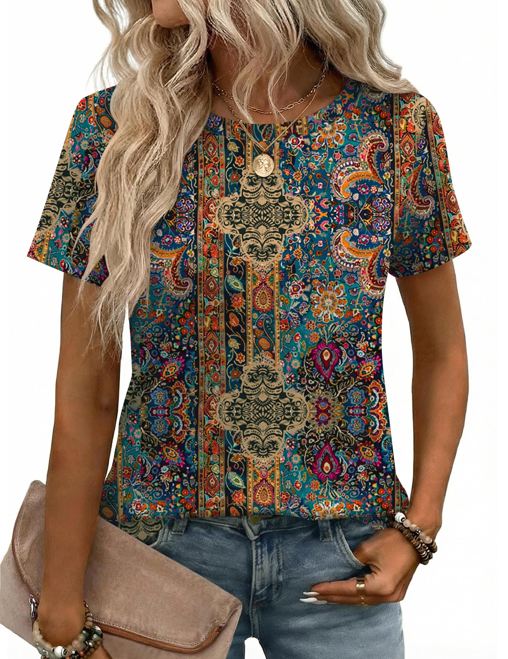 Zeagoo Womens Tshirt Short Sleeve Summer Tops Crewneck Casual Basic Tee Shirts Spring Clothes Trendy Outfit