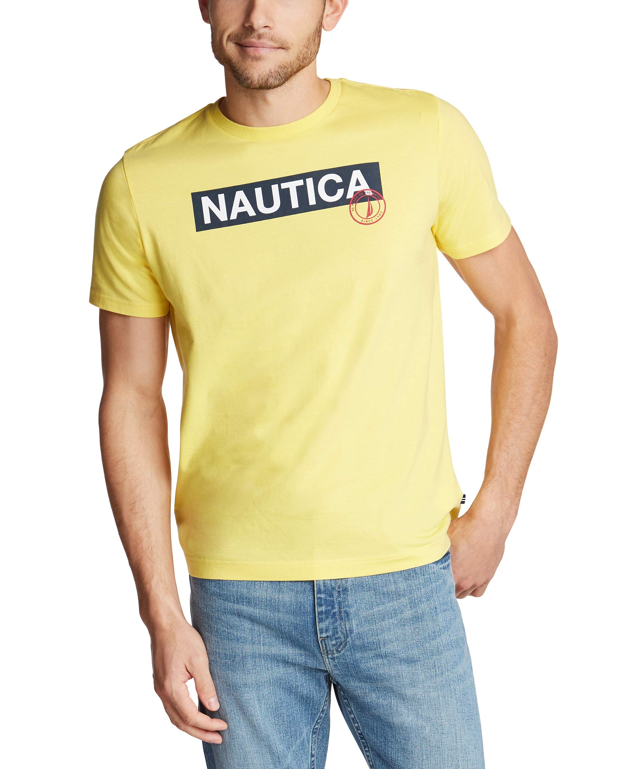 Nautica Men's Short Sleeve 100% Cotton Nautical Series Graphic Tee