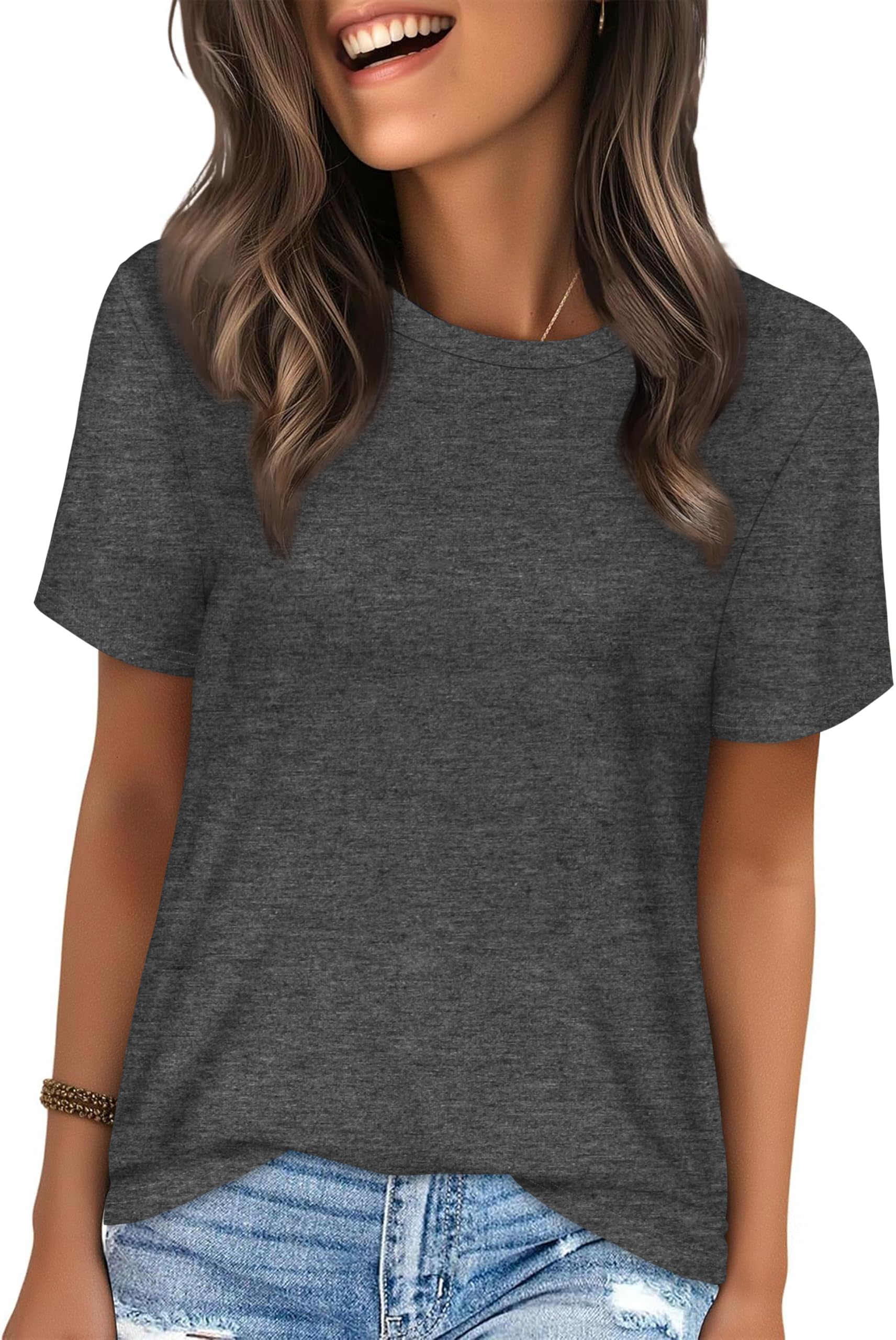 T Shirts for Women Summer Short Sleeve Crewneck Casual Cute Graphic Basic Tees Tops 2026