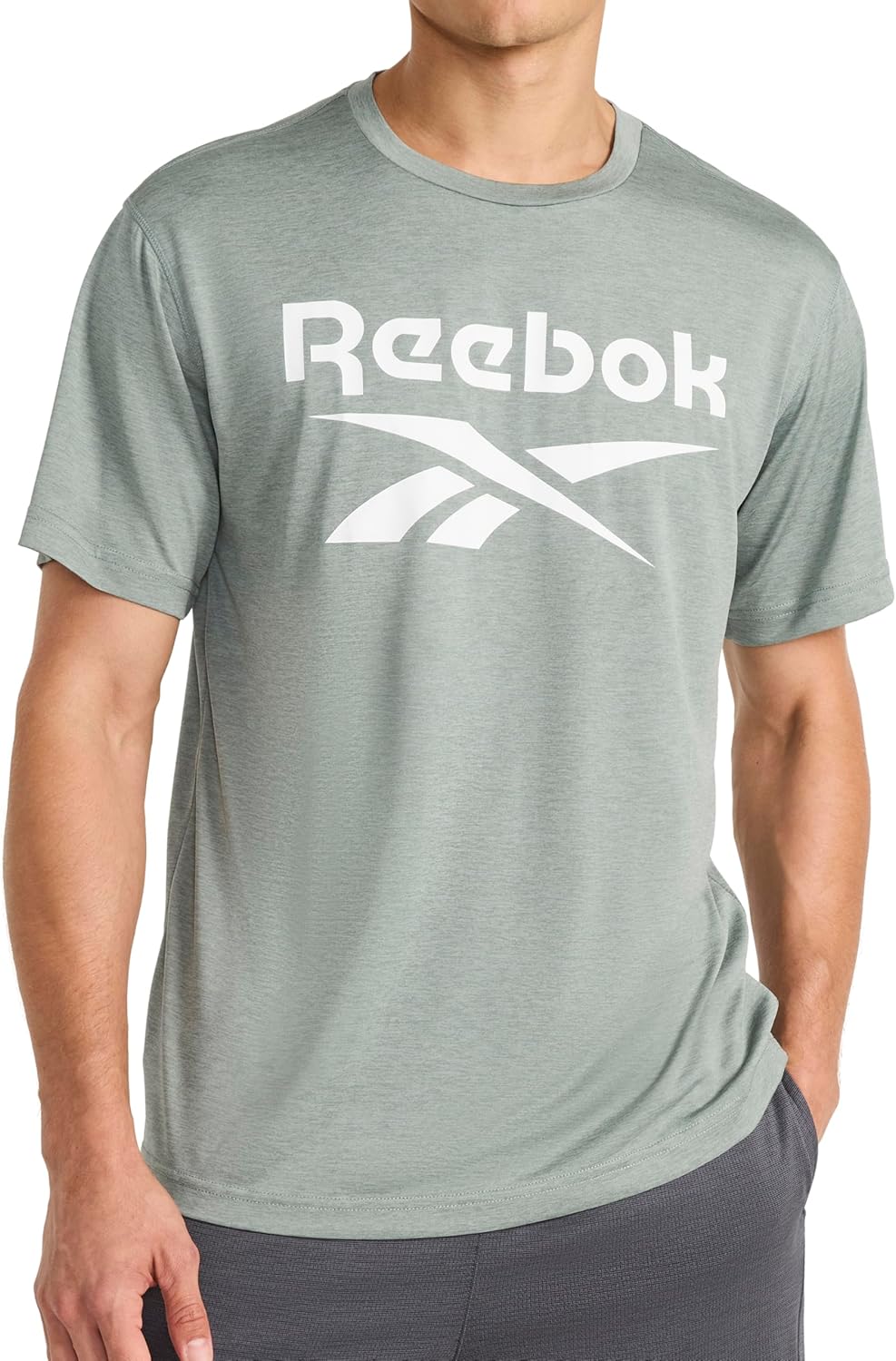 Reebok Men's Byron Short Sleeve Crewneck T-Shirt, Standard Fit, Lightweight Poly Fabric