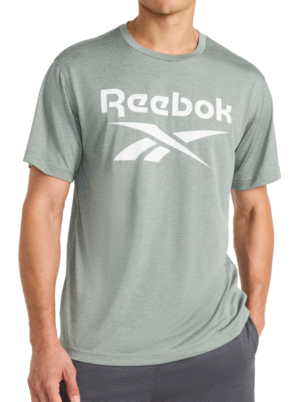 Reebok Men's Byron Short Sleeve Crewneck T-Shirt, Standard Fit, Lightweight Poly Fabric
