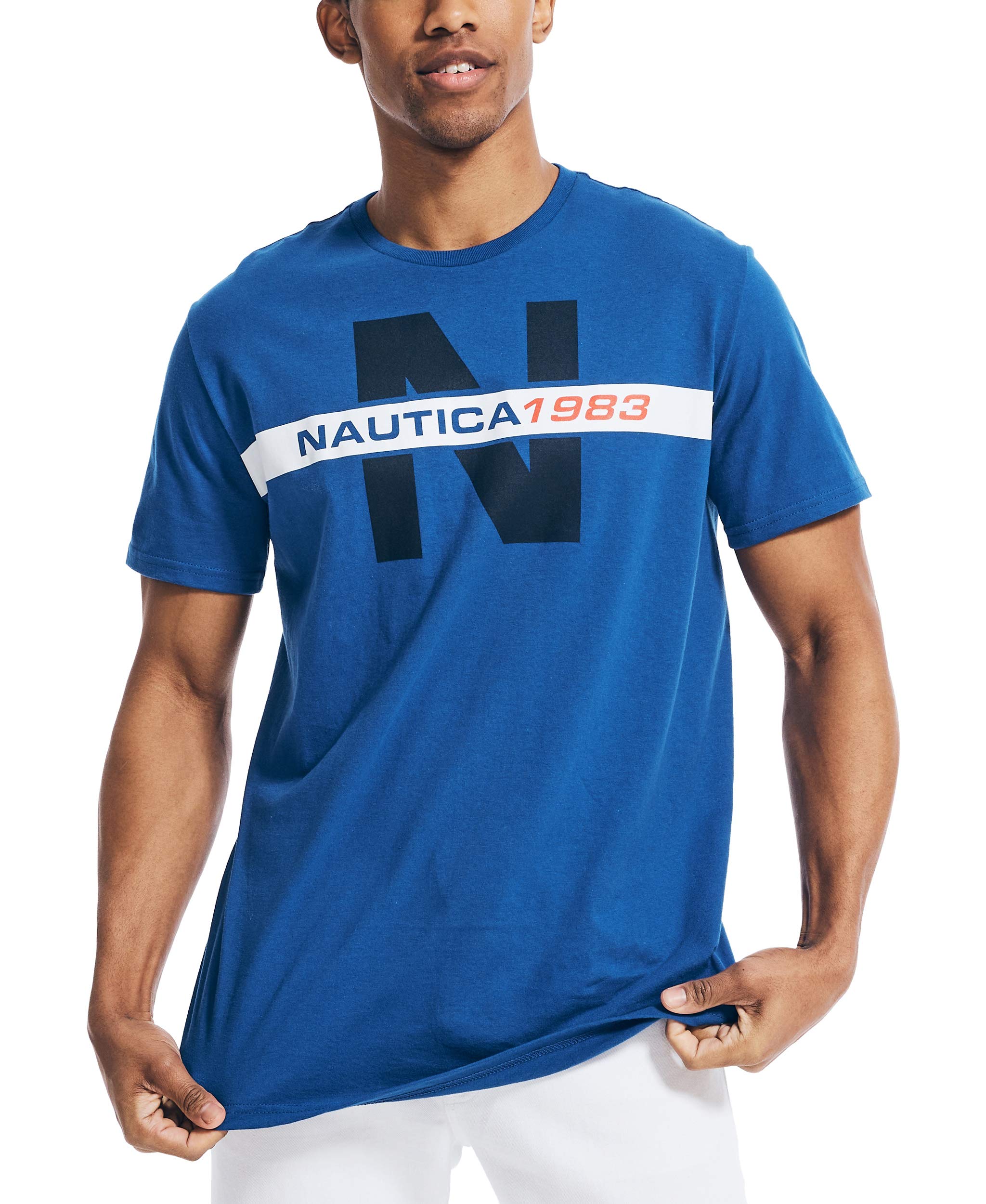 Nautica Men's Short Sleeve 100% Cotton Nautical Series Graphic Tee