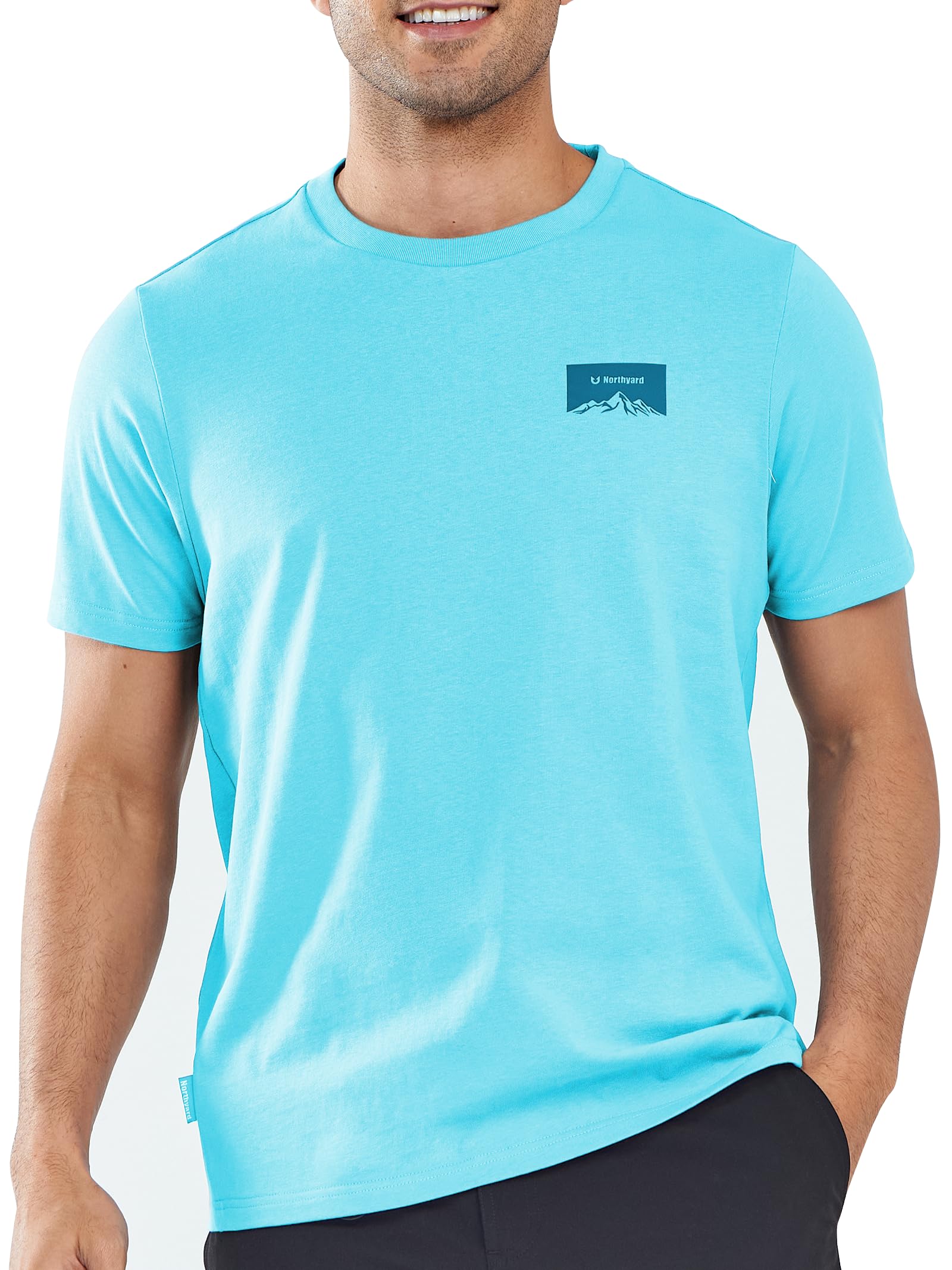 NORTHYARD Men's Heavyweight Cotton T-Shirts Casual Crewneck Short Sleeve Graphic Shirts for Men