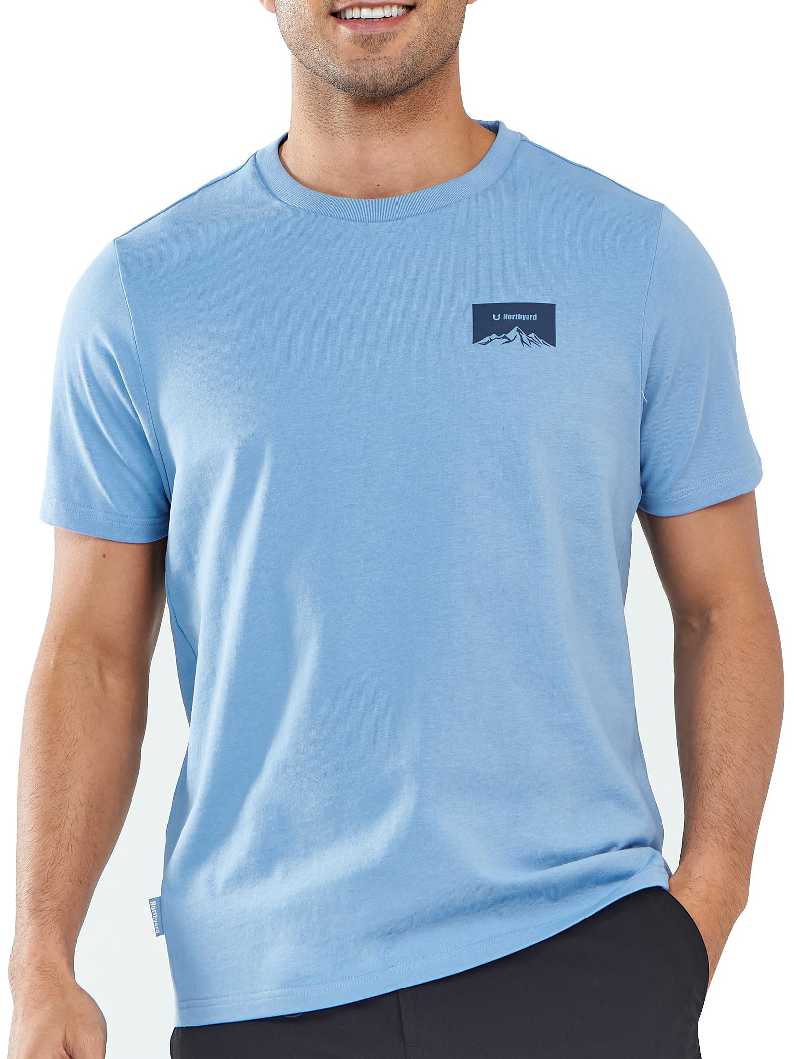 NORTHYARD Men's Heavyweight Cotton T-Shirts Casual Crewneck Short Sleeve Graphic Shirts for Men