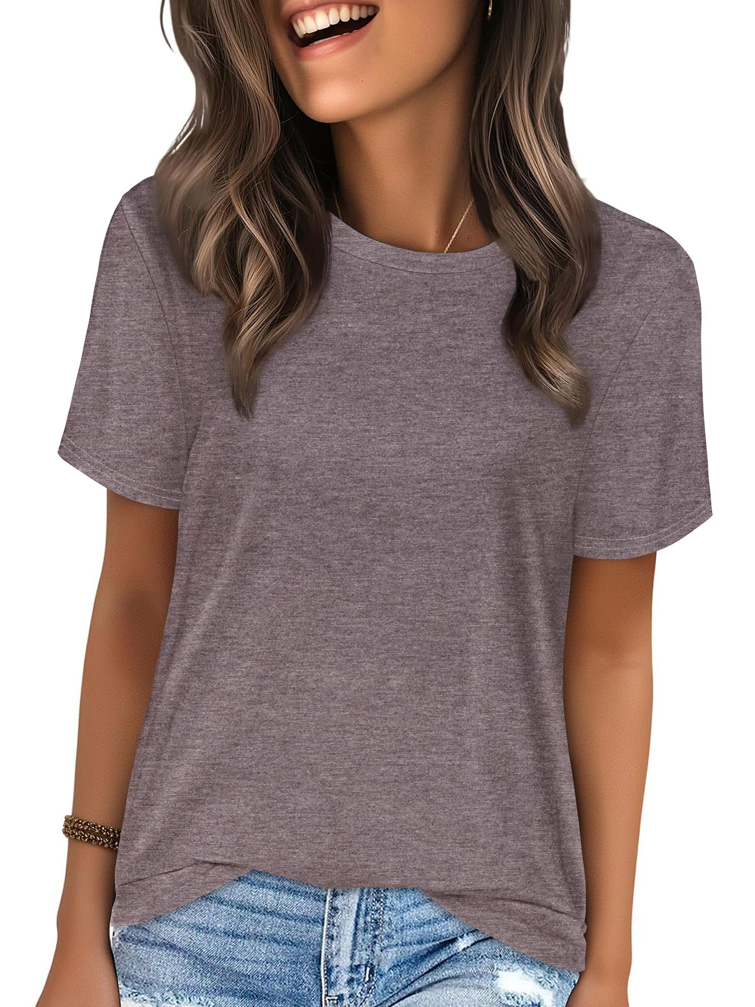 T Shirts for Women Summer Short Sleeve Crewneck Casual Cute Graphic Basic Tees Tops 2026