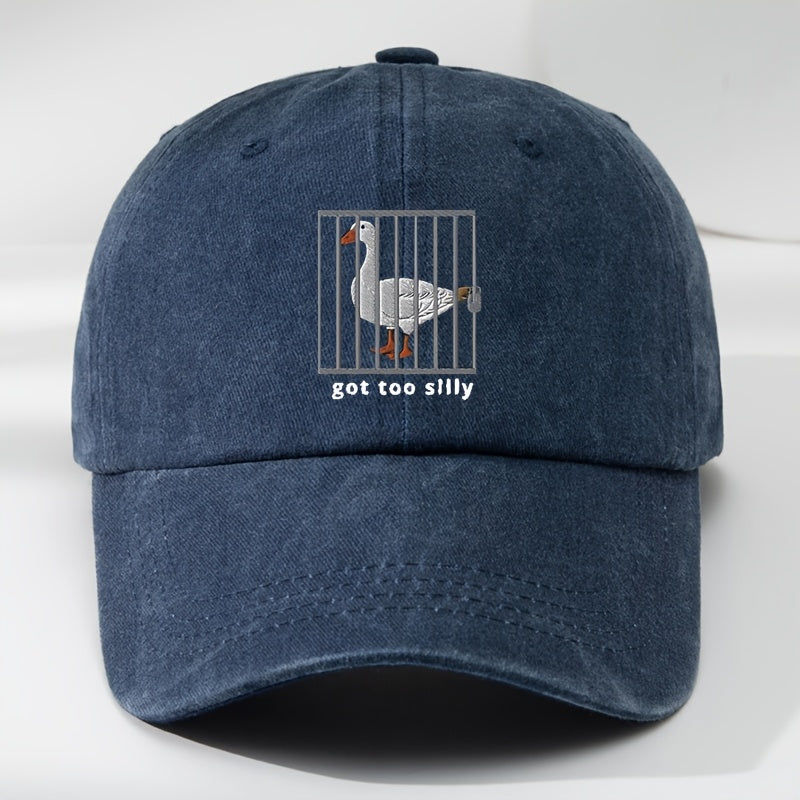 Interesting Goose Iron Cage Print Baseball Cap Unisex Soft Top Adjustable Hat Circumference Duck Tongue Hat Outdoor Sports Leisure Breathable Moisture Wicking Hat