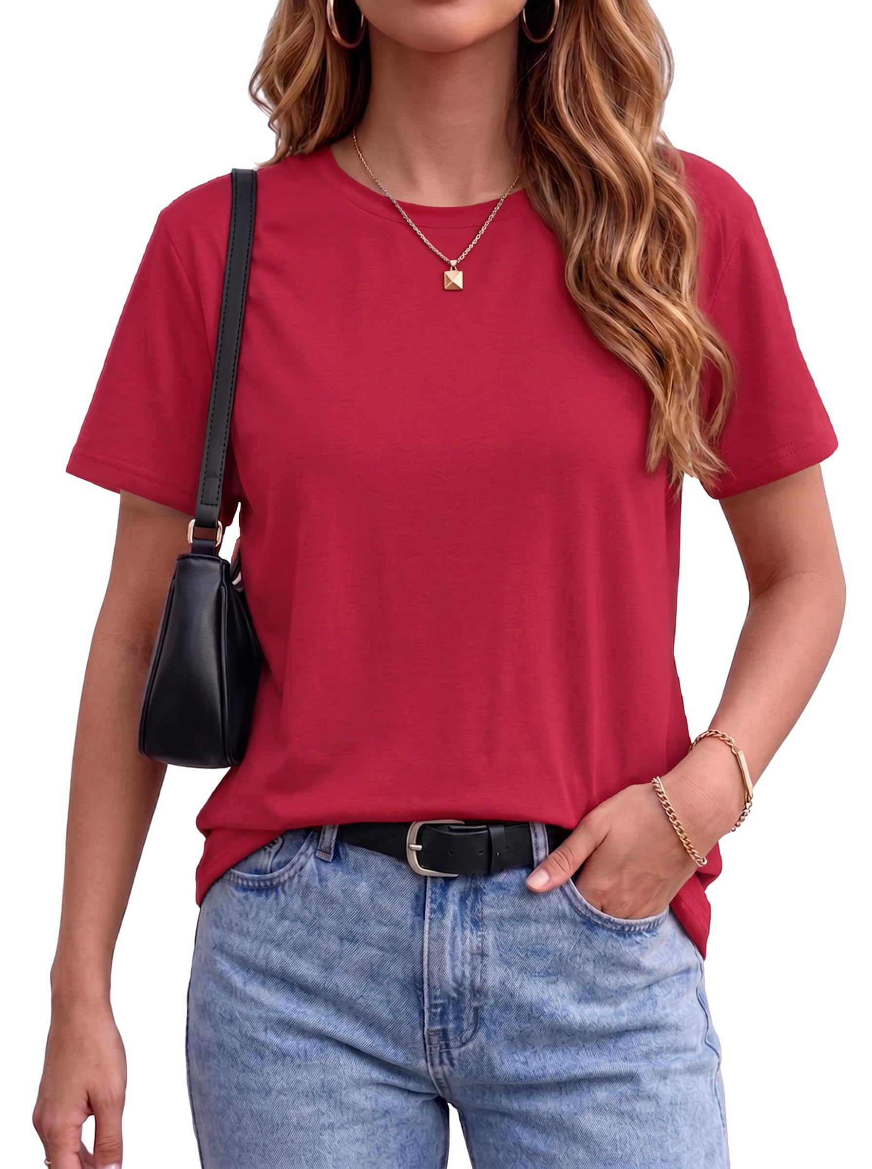 T Shirts for Women Summer Short Sleeve Crewneck Casual Cute Graphic Basic Tees Tops 2026