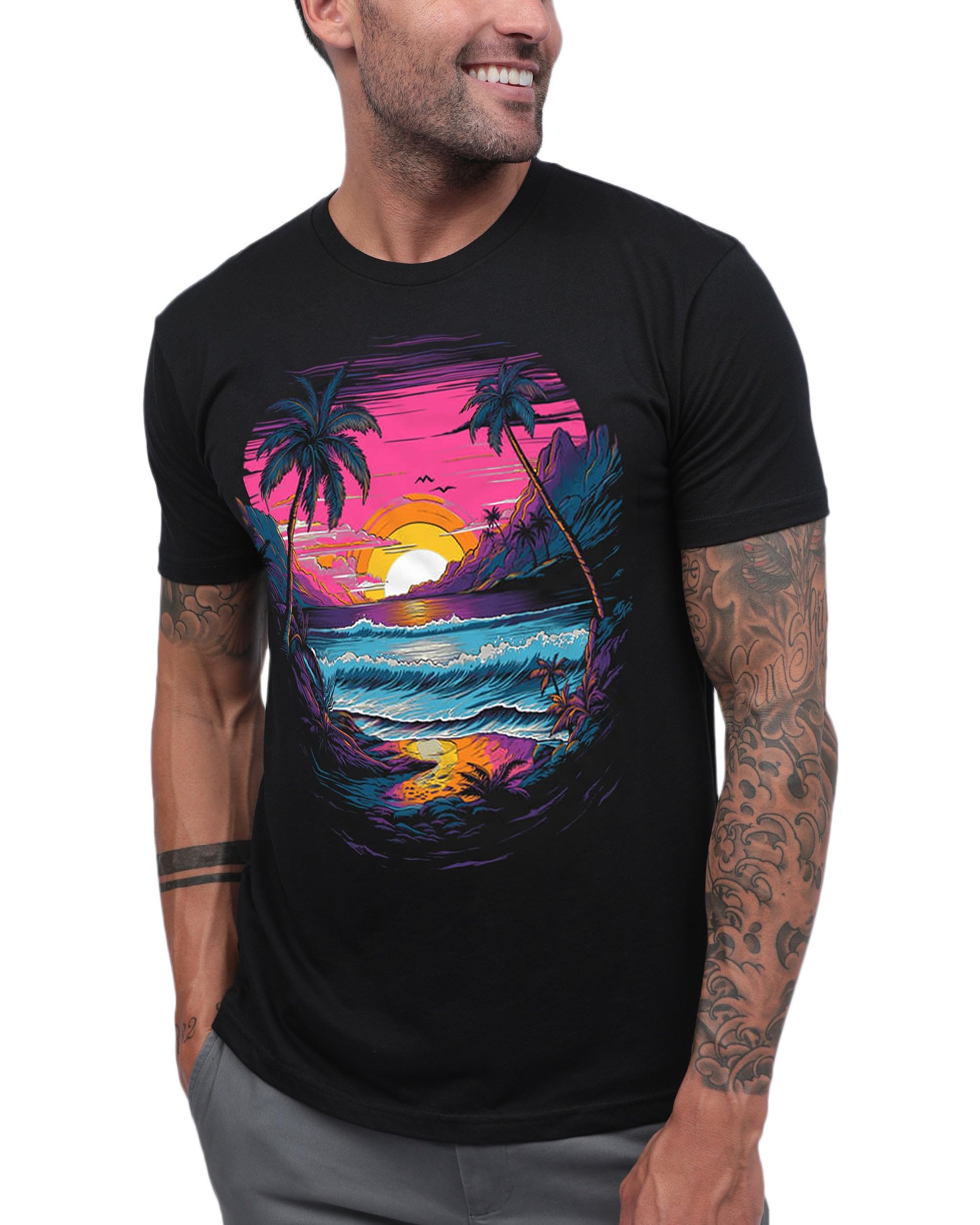 INTO THE AM Men's Graphic T-Shirts S - 4XL Premium Short Sleeve Tees Cool Nature Designs