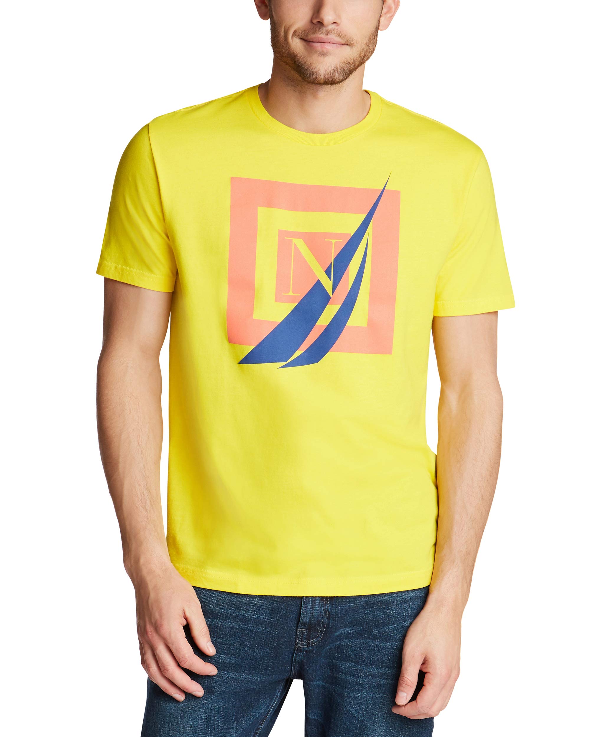 Nautica Men's Short Sleeve 100% Cotton Nautical Series Graphic Tee