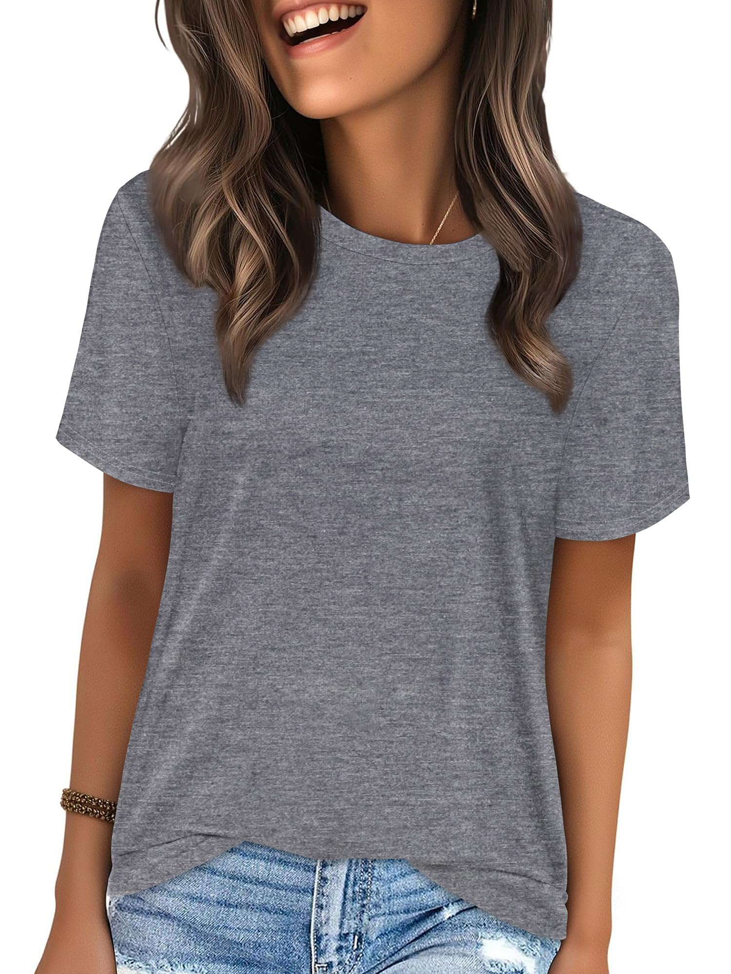T Shirts for Women Summer Short Sleeve Crewneck Casual Cute Graphic Basic Tees Tops 2026