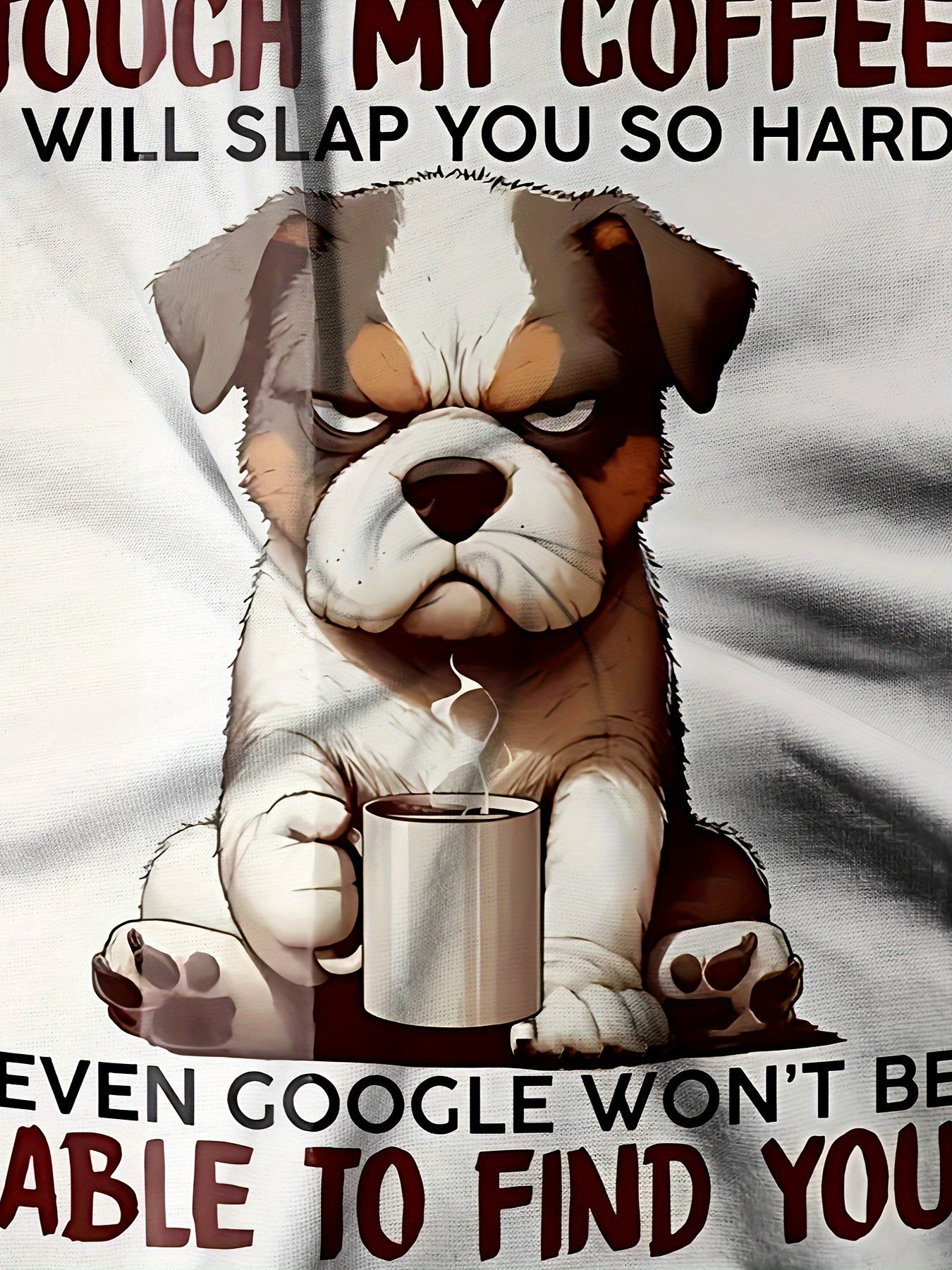 Men'S Fashion 3D Funny Dog Pattern Shirt, Comfortable Crew Neck Short Sleeve Casual Top, Polyester Knit Fabric, Slightly Elastic, Regular Fit, Summer Shirt, Heat Transfer - White, Plus Size