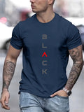 Men'S Trendy Letter Print Comfortable And Soft Regular Fit T-Shirt
