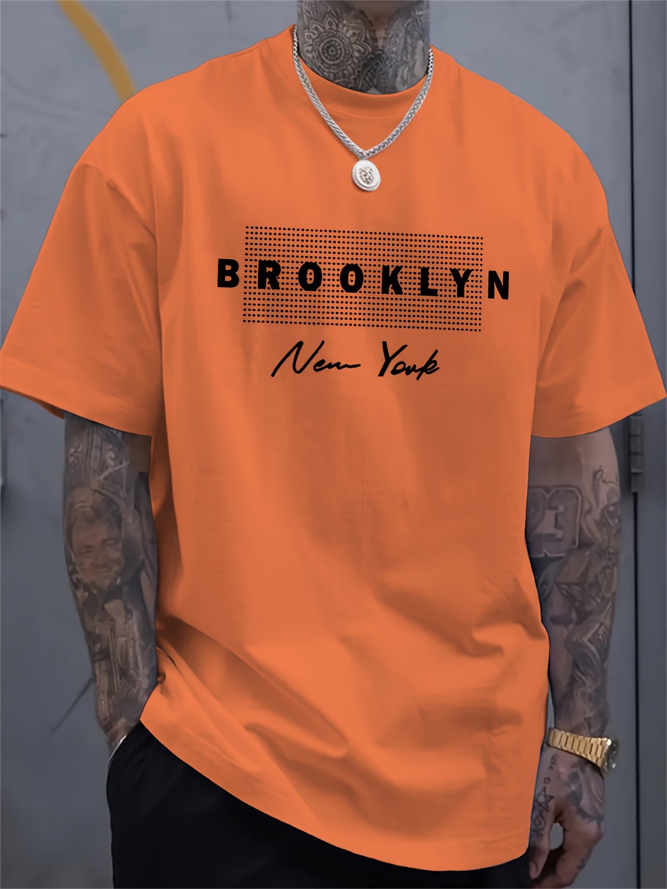 Men's Trendy BROOKLYN Print Comfortable, Soft Regular Fit T-shirt
