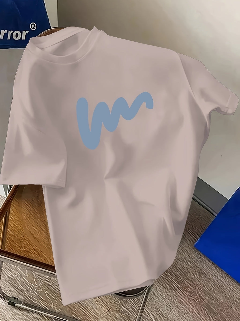 Men's Trendy Wave Print Drop Shoulder T-Shirt