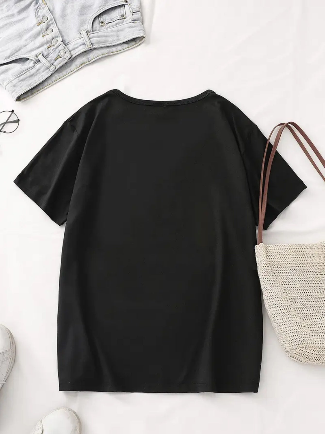 Battles Fashion Women'S Colorful Letter Book Pattern Printed Round Neck T-Shirt, Casual Short-Sleeve Top for Spring And Summer, Women'S Clothing