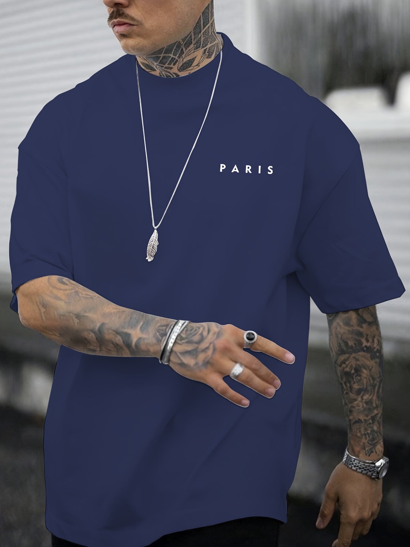 PARIS Print Tee Shirt, Tees for Men, Casual Short Sleeve T-shirt for