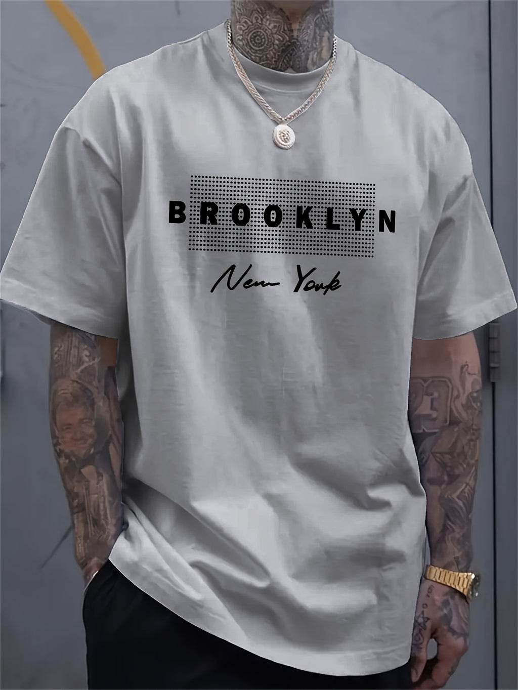 Men's Trendy BROOKLYN Print Comfortable, Soft Regular Fit T-shirt