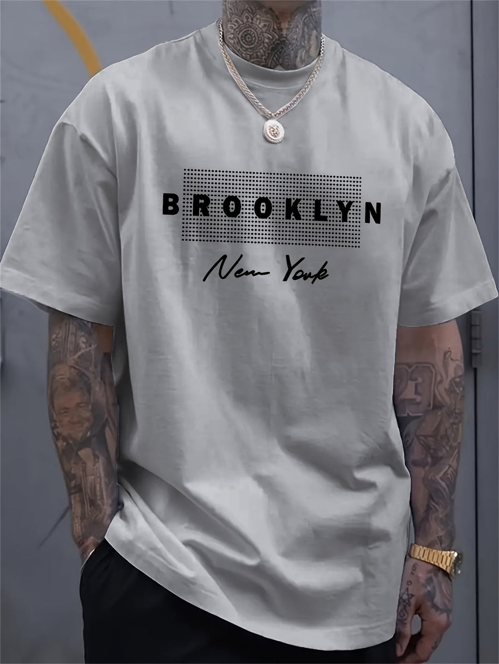 Men's Trendy BROOKLYN Print Comfortable, Soft Regular Fit T-shirt