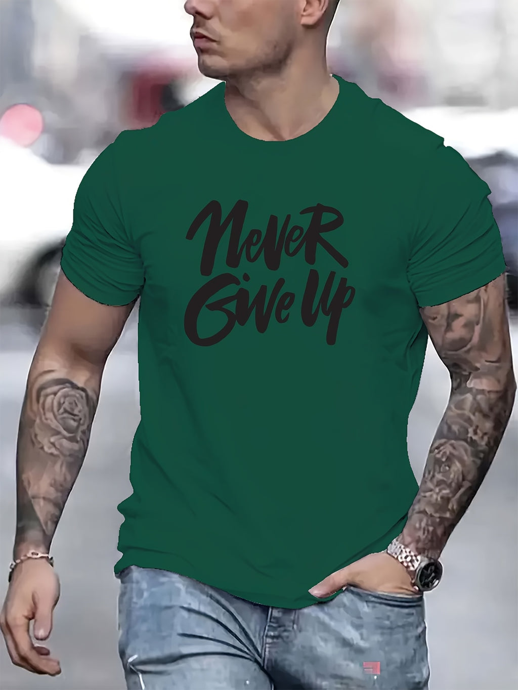 Fashion Casual Men'S Letter Print T-Shirt