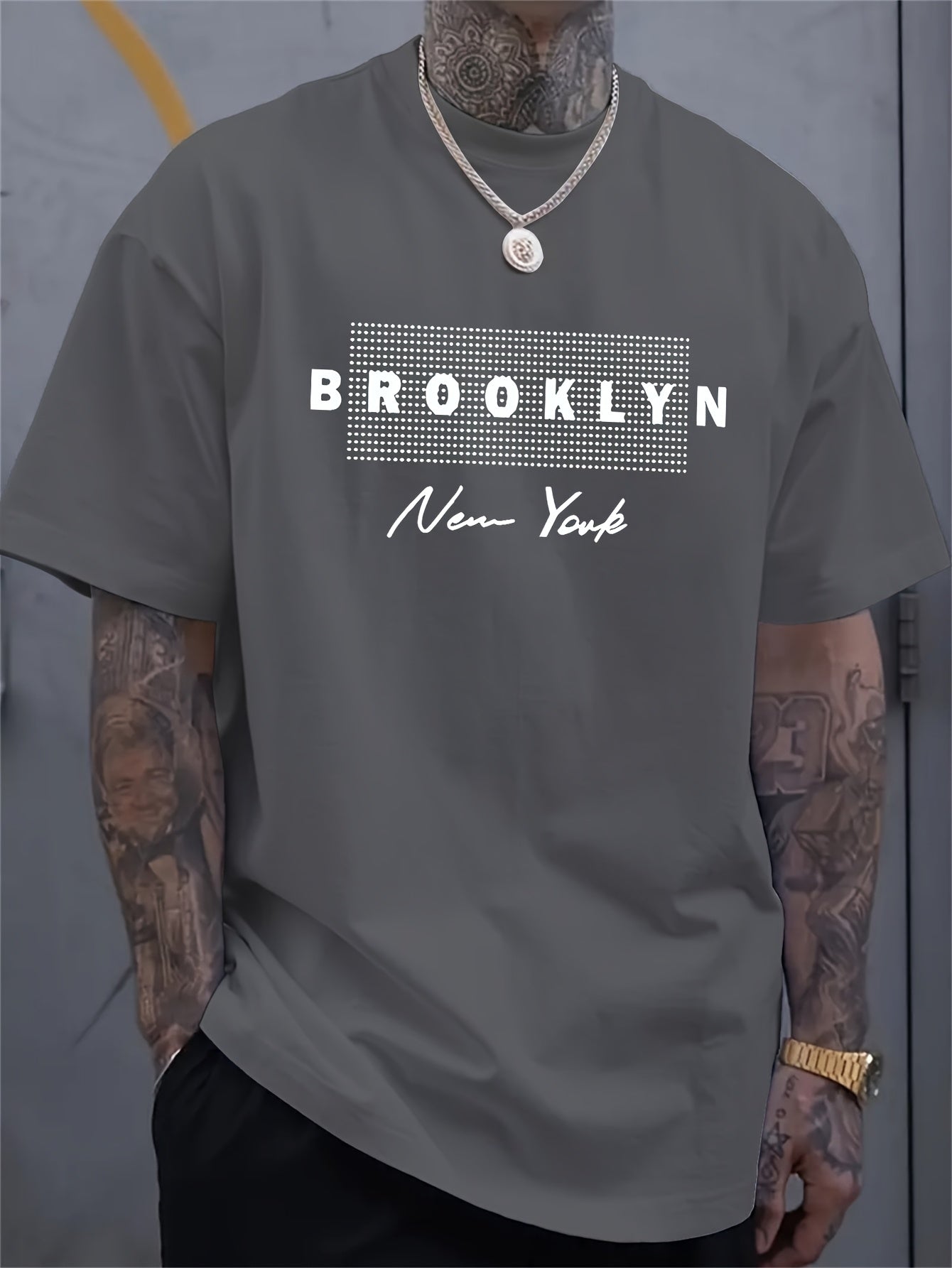 Men's Trendy BROOKLYN Print Comfortable, Soft Regular Fit T-shirt