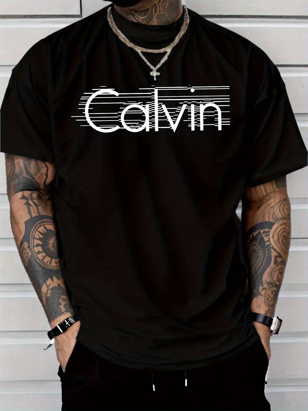 Men'S Casual Stylish Short-Sleeve T-Shirt with Letter Print, Made Of, Lightweight at 6.35 oz Per Square Meter, Regular Fit with a Round Neck, Comfortable Stretchy Summer Fashion T-Shirt, Perfect for Everyday Casual Wear Or As a Gift