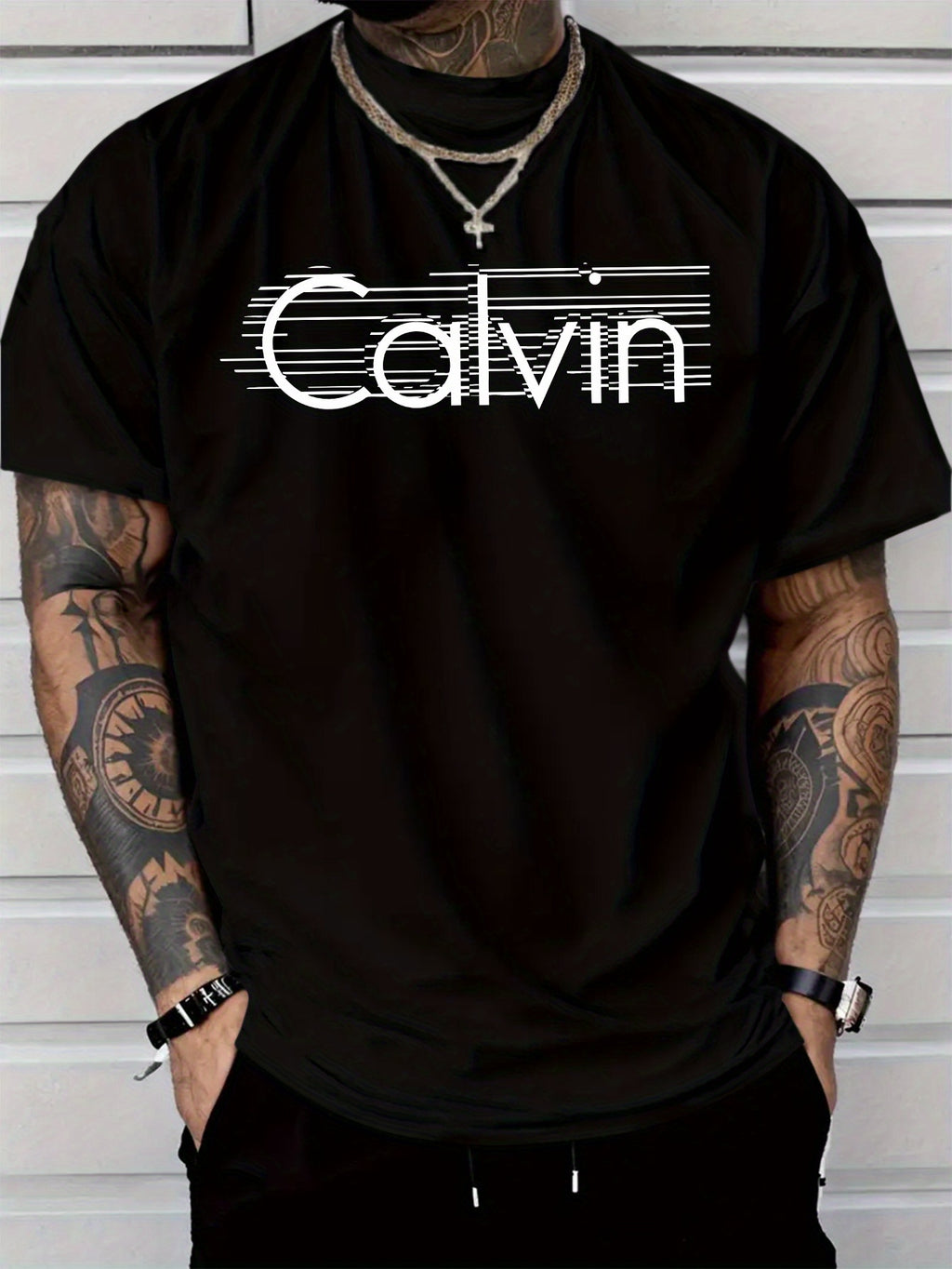 Men'S Casual Stylish Short-Sleeve T-Shirt with Letter Print, Made Of, Lightweight at 6.35 oz Per Square Meter, Regular Fit with a Round Neck, Comfortable Stretchy Summer Fashion T-Shirt, Perfect for Everyday Casual Wear Or As a Gift