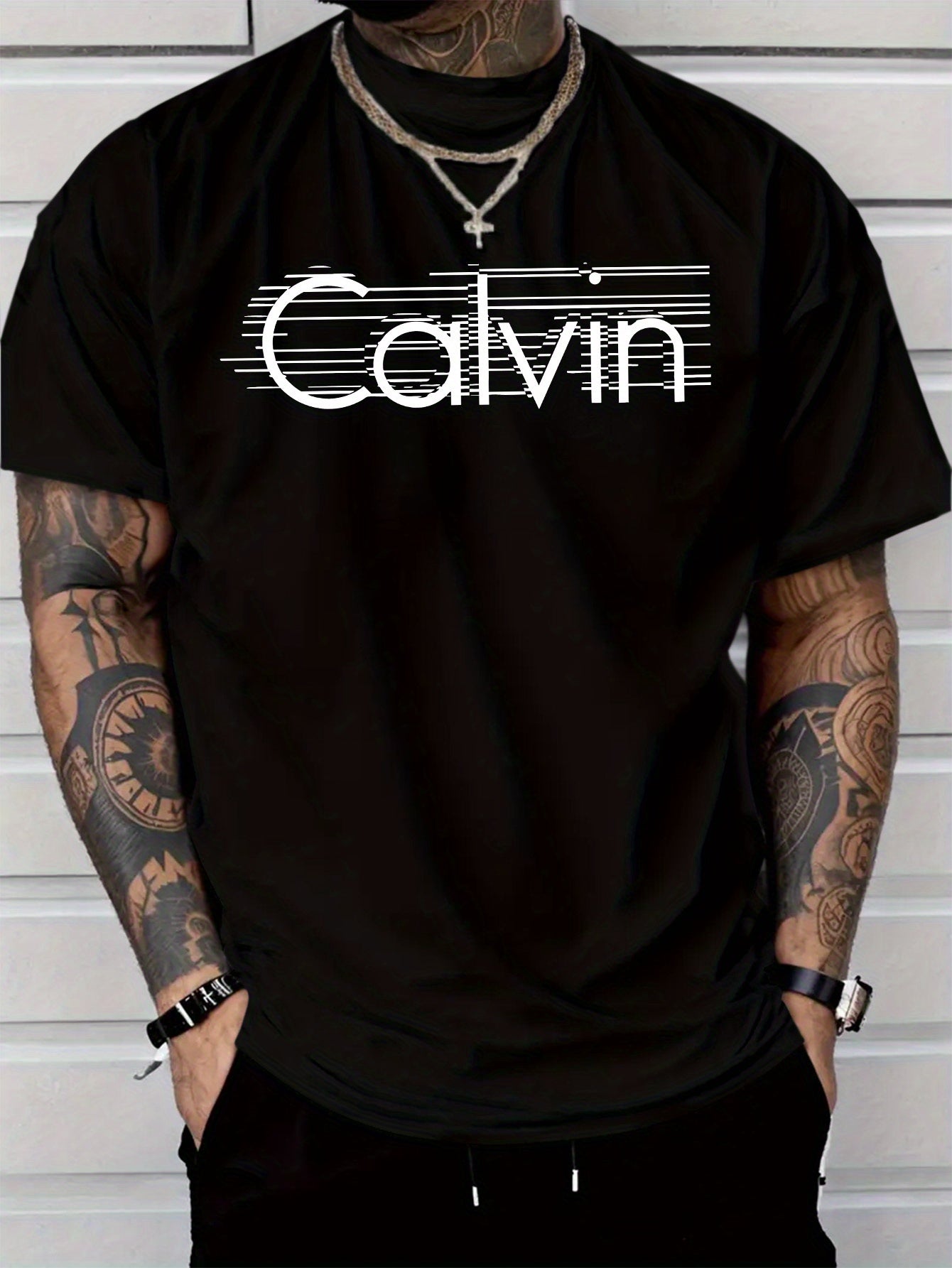 Men'S Casual Stylish Short-Sleeve T-Shirt with Letter Print, Made Of, Lightweight at 6.35 oz Per Square Meter, Regular Fit with a Round Neck, Comfortable Stretchy Summer Fashion T-Shirt, Perfect for Everyday Casual Wear Or As a Gift