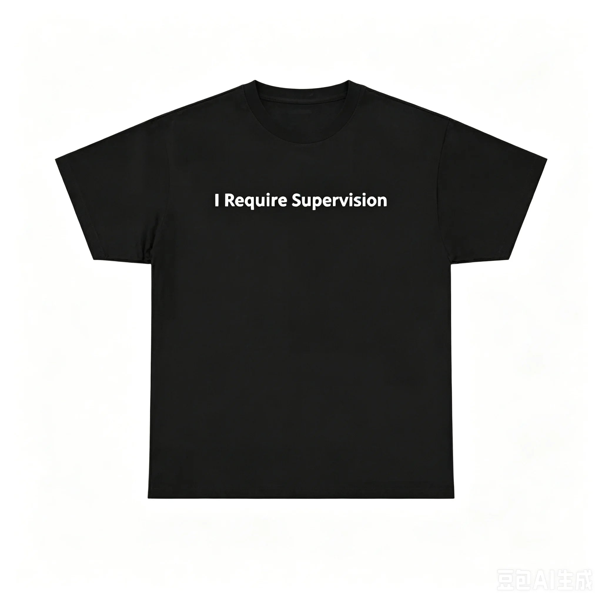 Men Women Funny I Require Supervision Graphic T Shirt Ribbed Knit Soft Elastic Short Sleeve Casual Sports Humor Daily Tees Tops