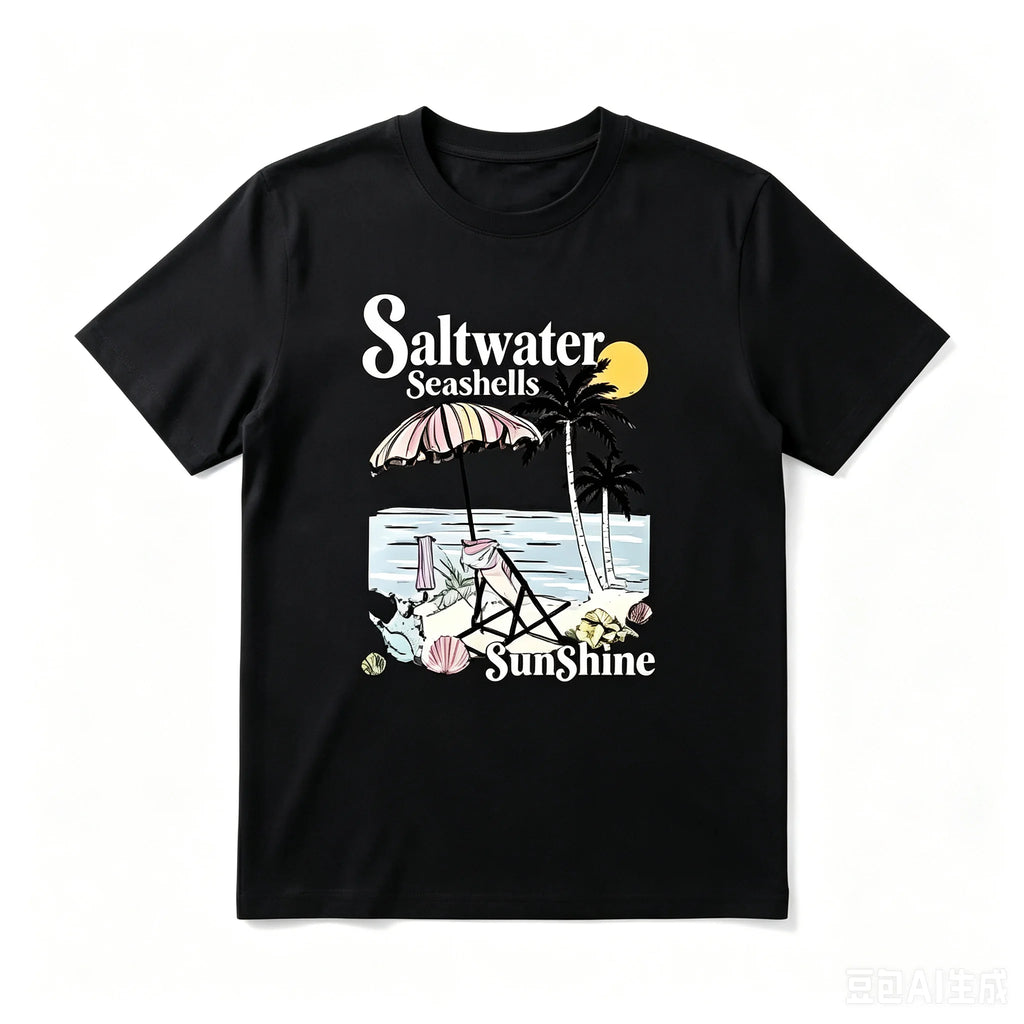Men Vintage Coastal Beach Paradise Graphic T Shirt Soft Short Sleeve Tops Summer Vacation Casual Tees Daily Holiday Gift For Men Women Friends