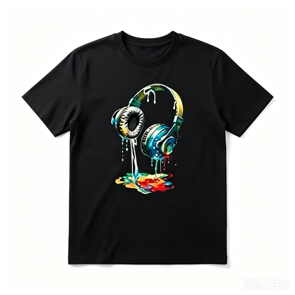 Unisex Colorful Headphones Graphic T Shirt Music Festival Streetwear Print Soft Short Sleeve Crew Neck Casual Daily Wear Birthday Gift For Men Women Friends Tees Tops