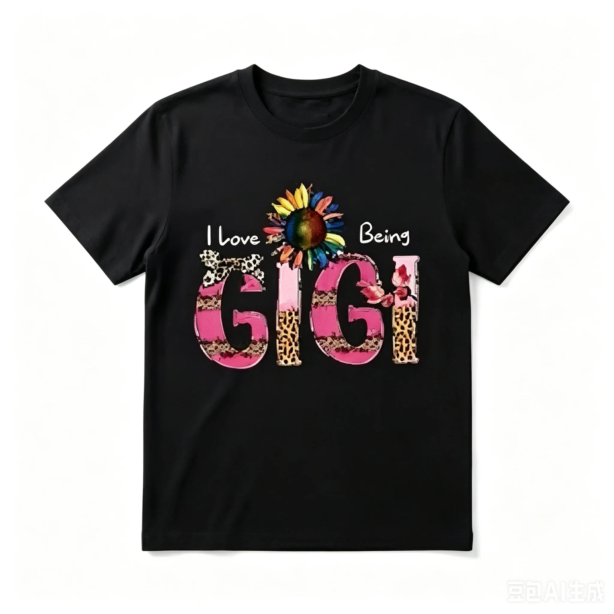 Men Colorful Floral Gigi Graphic T Shirt Soft Short Sleeve Tops Vintage Bold Typography Print Tees Daily Weekend Casual Birthday Gift For Men Women Friends