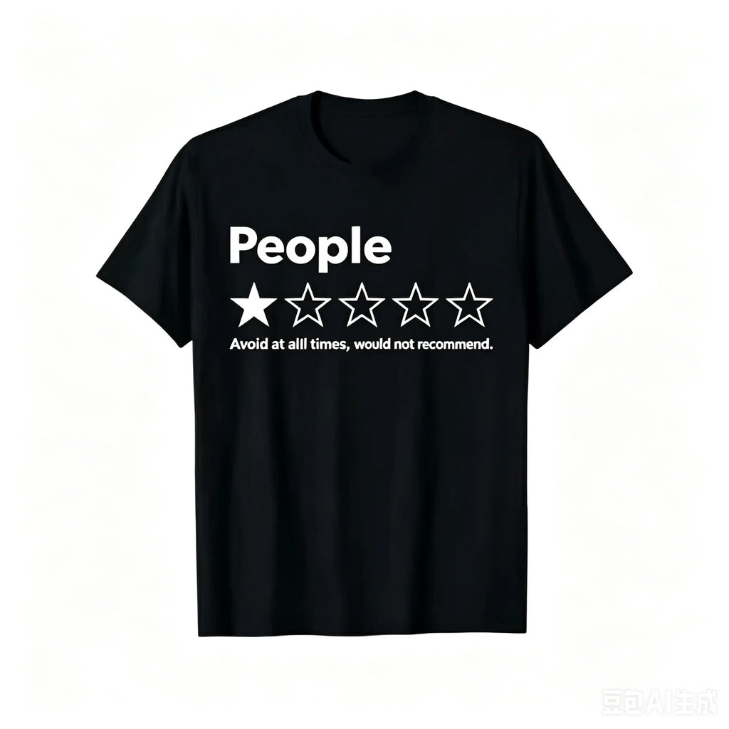 Men Women Funny One Star People Review Graphic T Shirt Short Sleeve Black Casual Outdoor Daily Humor Tees Unisex Adult Tops