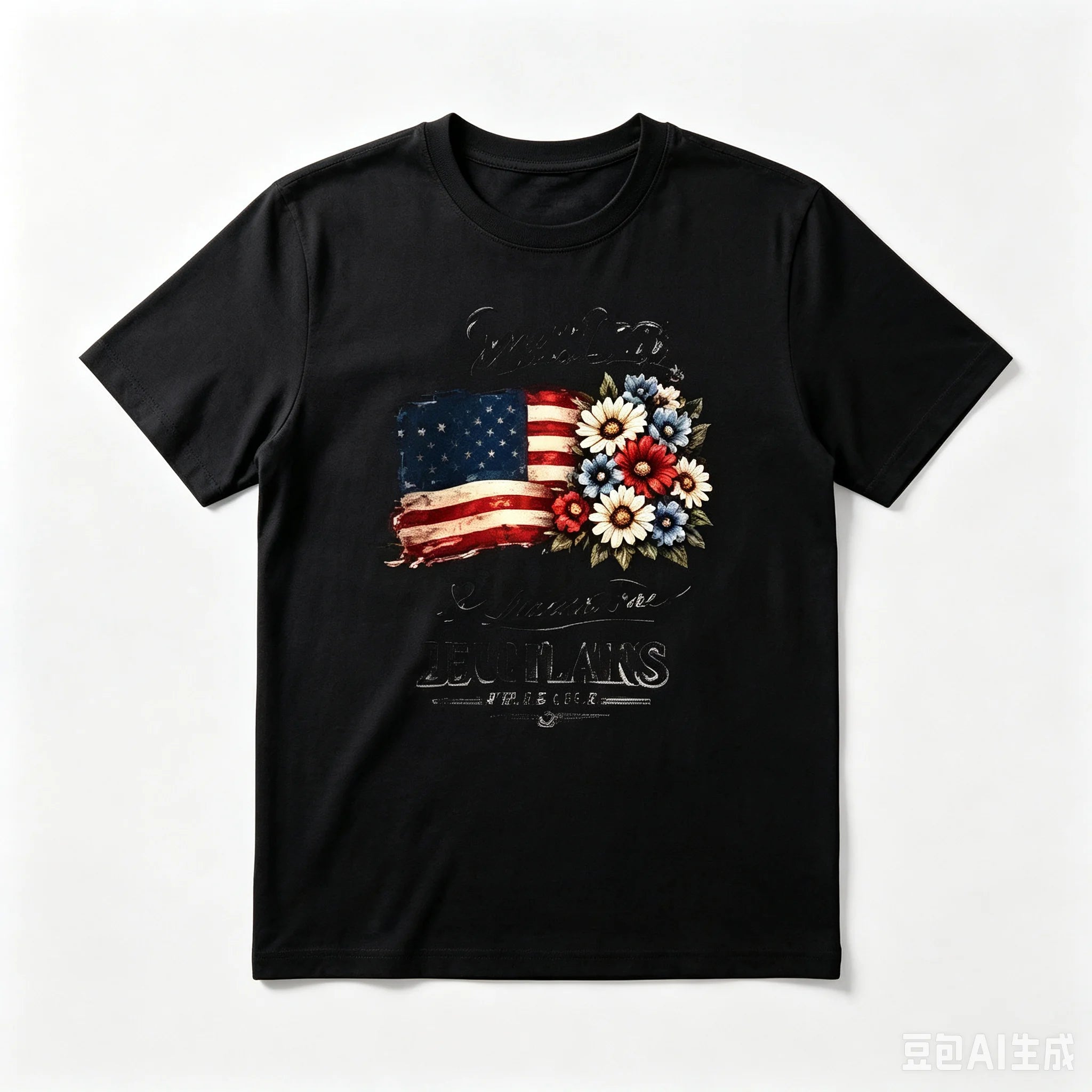 Men Women Patriotic American Flag Floral Graphic T Shirt Vintage Short Sleeve Soft Tops Independence Day BBQ Daily Casual Holiday Gift Tees