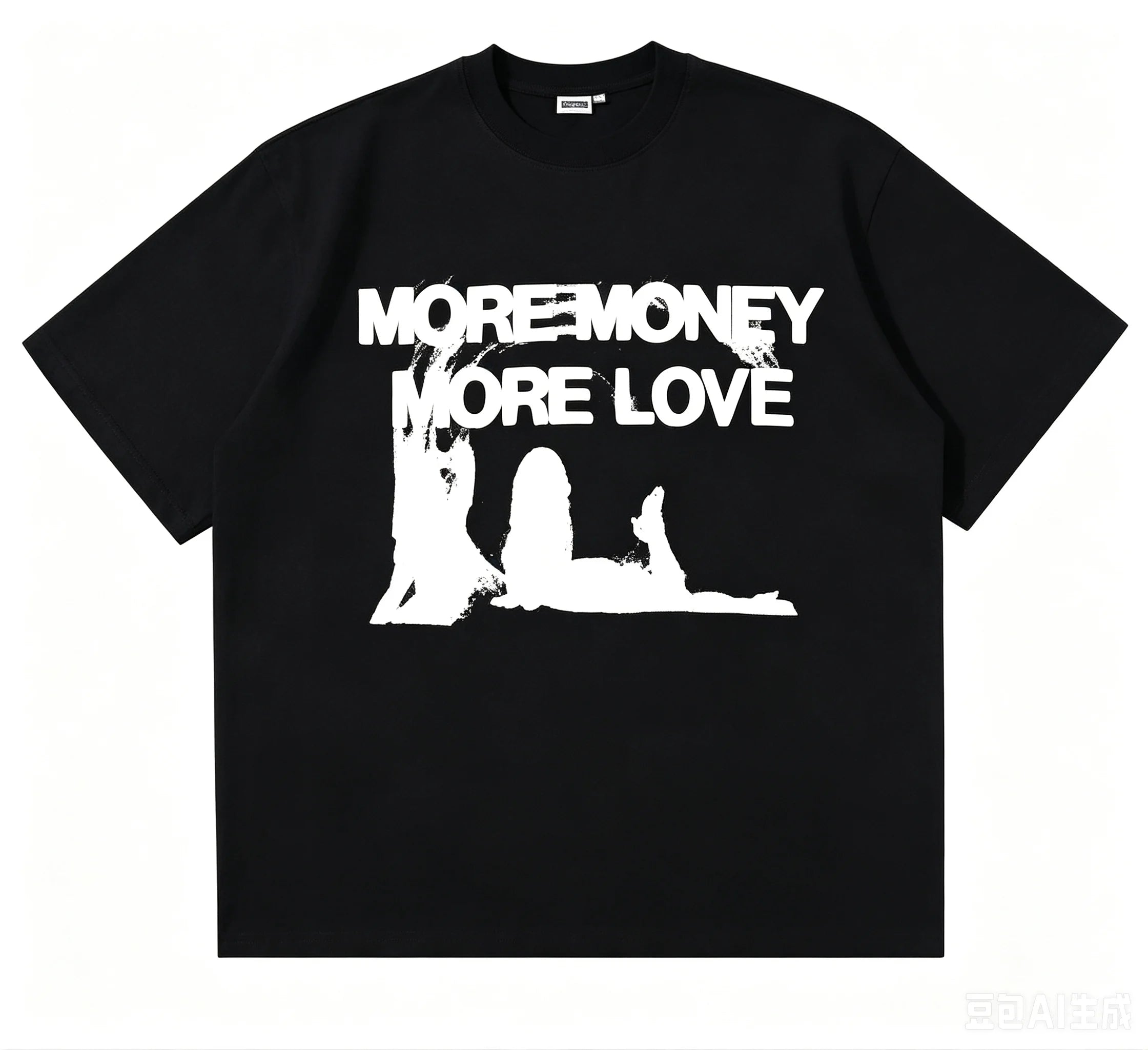 Men Women Oversized More Money More Love Graphic T Shirt Cotton Blend Short Sleeve Streetwear Trendy Casual Fashion Tees Daily Tops