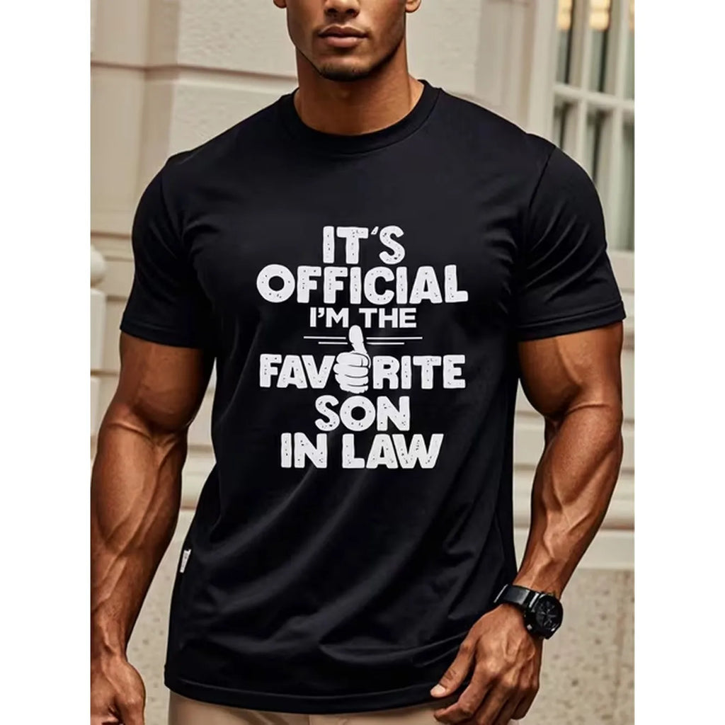 item picture authentic certification for mens t shirt the for son in law casual wear featuring a round neckline comfortable stylish exceptionally soft breathable moisture absorbing ideal for jogging and weekend