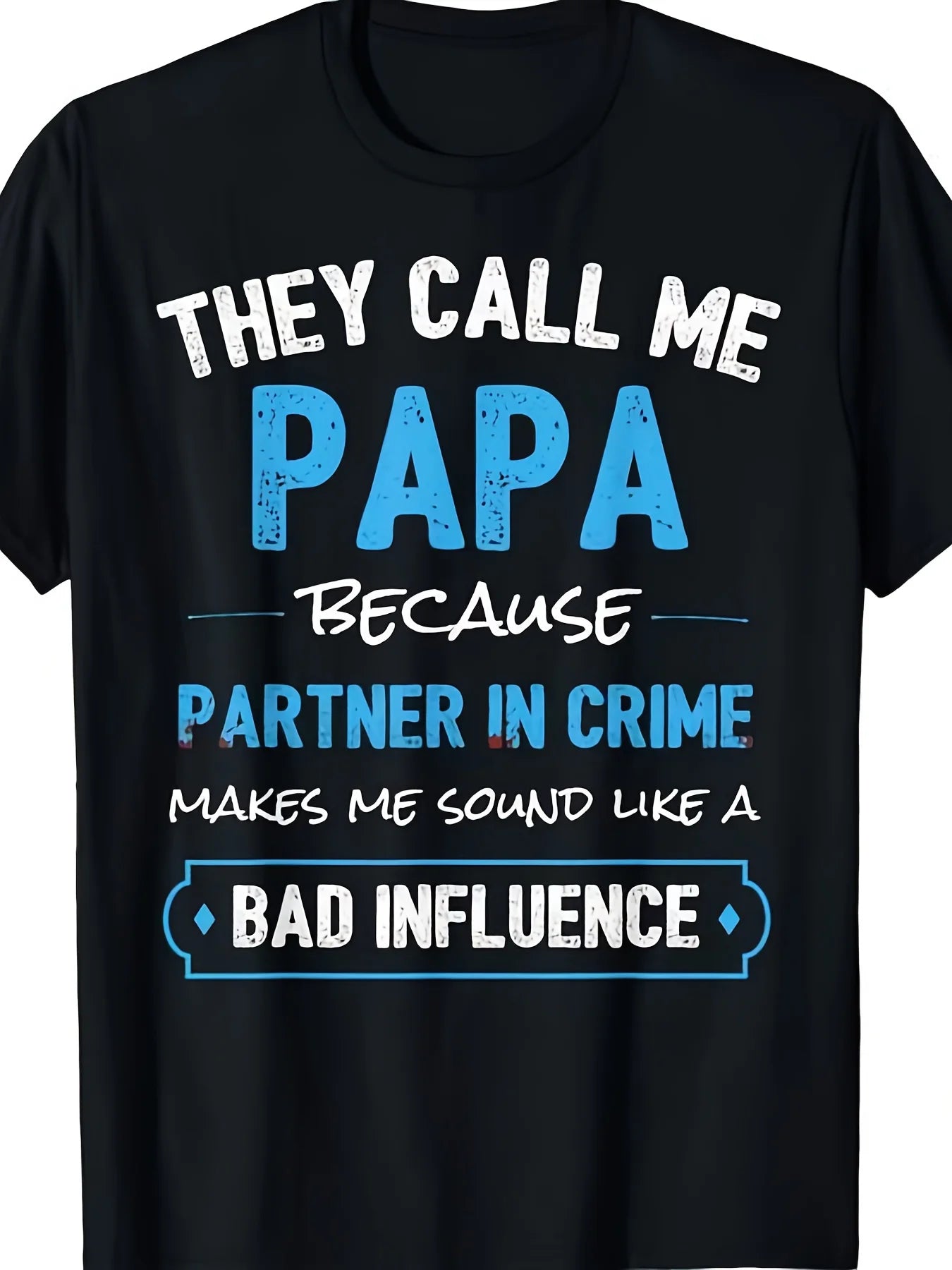 Funny Grandpa Dad Crime Partner T-Shirt for Men Plus Size Unisex 2026 Summer Short Sleeve Print Tee