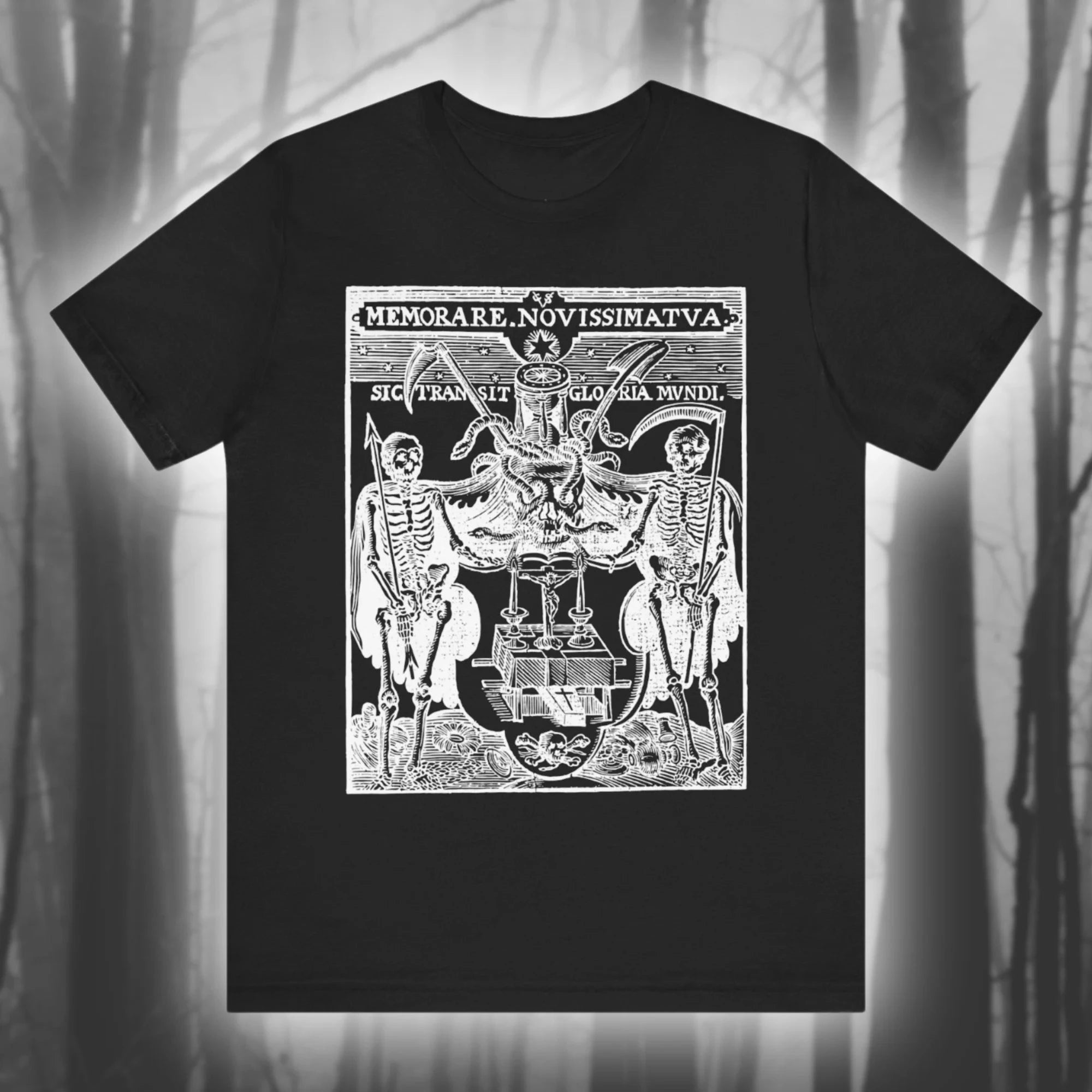 Watch Your End Christoffel Van Cicheem Art Medieval Woodcut Shirts Scary Dance T-shirts Creepy Retro Art All-male T-shirts
