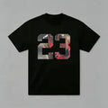 Men'S 23 Graphic Printed T-Shirt, Casual Short-Sleeved Round Neck T-Shirt, 100% Cotton, Round Neck, Casual And Fashionable, Trendy And Versatile, Comfortable And Breathable, Machine Washable, Suitable For All Seasons