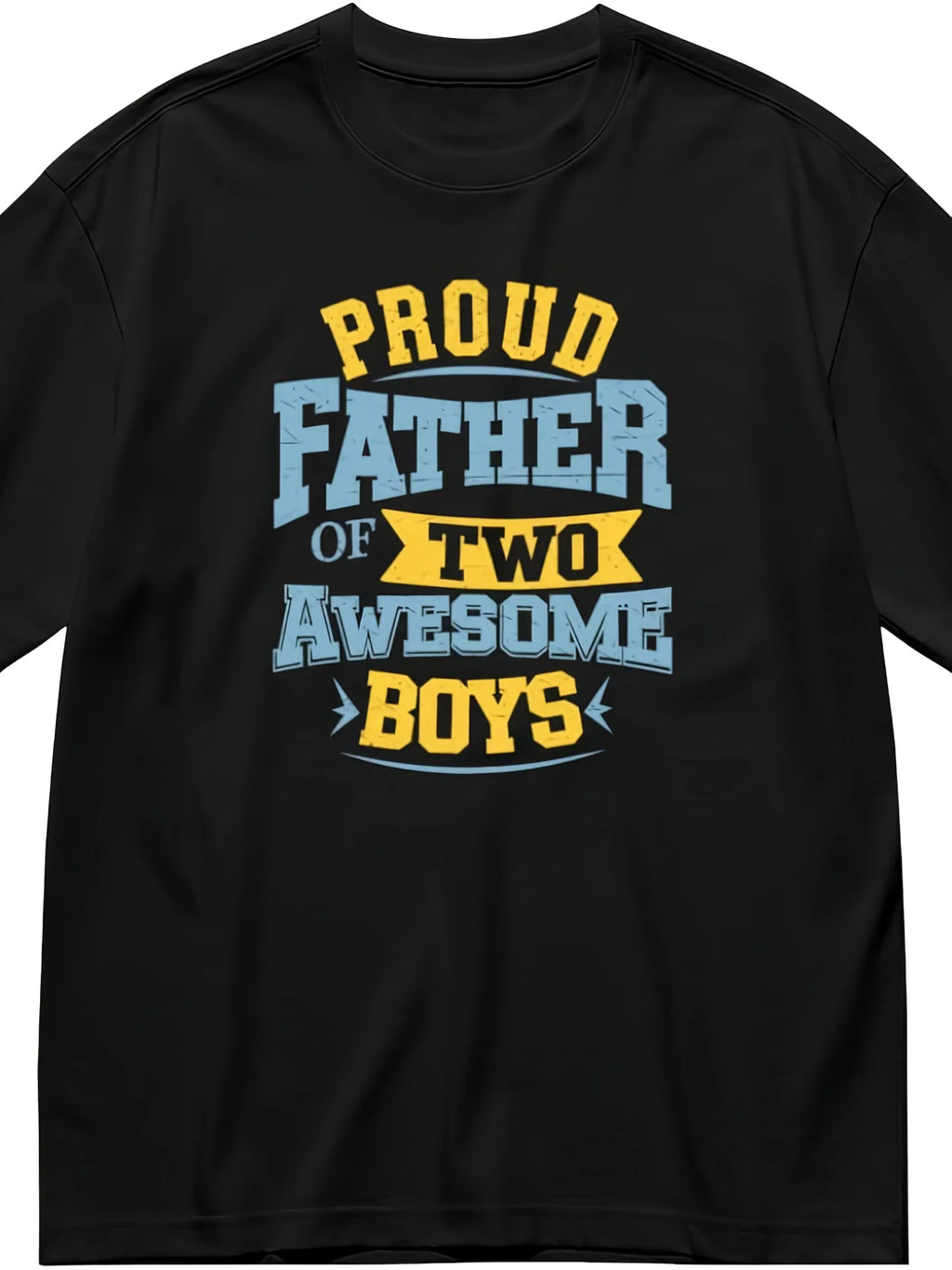 Men'S Casual Short-Sleeve T-Shirt Featuring a Proud Father of Two Amazing Boys Design, Perfect for Gifts, Vacations, Parties, And Sports. Unisex, Made of 220G Pure, Ideal for Summer 2026