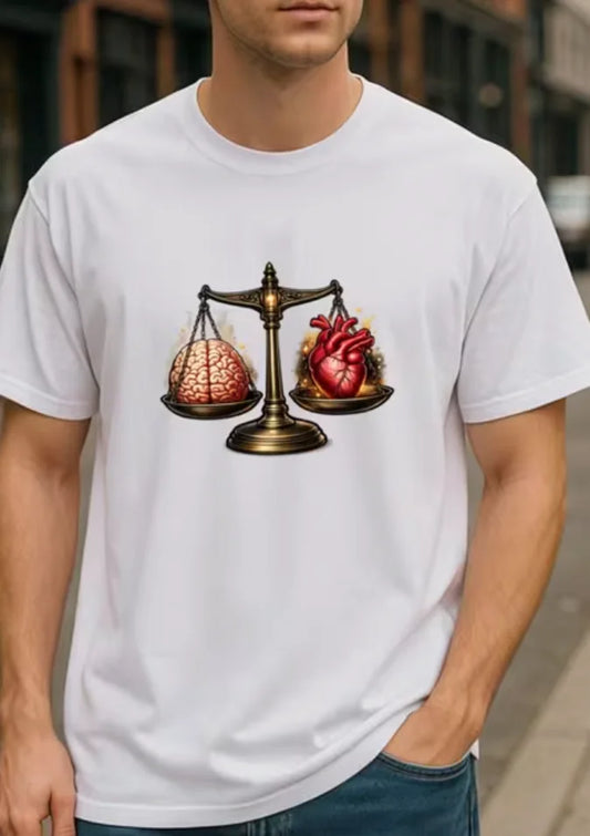 Brain Heart Balance An Interesting Philosophical Thought Featuring Four Seasons Suitable for All Occasions.Men'S T-Shirt