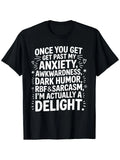 A Humorous Plus-Size T-Shirt Featuring Dark Humor - Crafted with Witty Phrases, Perfect for Casual Outings, Workouts, And Outdoor Fun - Easy to Wear Crew Neck Design with a Dark Humor Graphic, Machine Washable - Pleasant to Wear, Plus Size
