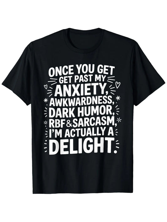 A Humorous Plus-Size T-Shirt Featuring Dark Humor - Crafted with Witty Phrases, Perfect for Casual Outings, Workouts, And Outdoor Fun - Easy to Wear Crew Neck Design with a Dark Humor Graphic, Machine Washable - Pleasant to Wear, Plus Size