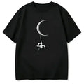 100% Cotton Fashion TrendsMen's Astronaut & Moon Pattern T-Shirt - Casual Summer Crew Neck Short Sleeve Shirt Soft Polyester Blend Machine Washable Comfortable Fit