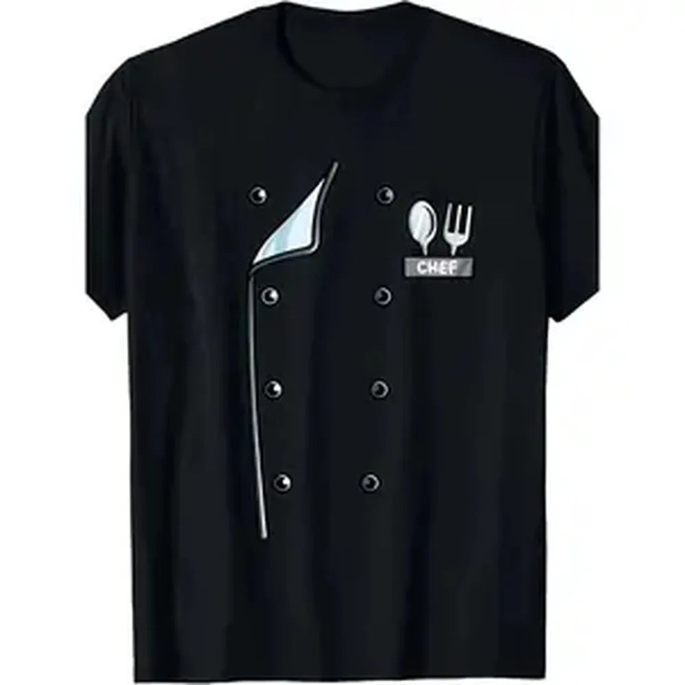 Men's & Unisex Seamless Solid Casual Round Neck Sports Top - Smooth Soft Fabric Hawaiian Short-Sleeve Breathable Cotton Clothes, Plus Size Option, Ideal for Cooking Demonstrations, Themed Parties