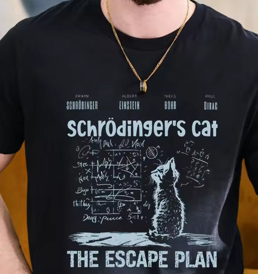 T Shirt for Men Clothing Fashion Cat Escape Plan Geeky Printed T Shirts Harajuku Short Sleeve Tee Casual Men's Clothing T Shirt