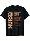Unisex Nurse T-Shirt - 100% Cotton Fit Motivational Nursing Apparel with Confident Strong Blessed Quotes, S-XXXL Sizes, Retro Round Neck Short Sleeve Tee for &, Ideal for Healthcare Professionals